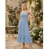 image:imageScarlet Darkness Womens Summer Maxi Dress 2026 Boho Sleeveless Ruffle Flowy Milkmaid Sundress with PocketsLight Blue