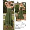 image:imageScarlet Darkness Womens Summer Maxi Dress 2026 Boho Sleeveless Ruffle Flowy Milkmaid Sundress with PocketsOlive Green