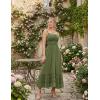 image:imageScarlet Darkness Womens Summer Maxi Dress 2026 Boho Sleeveless Ruffle Flowy Milkmaid Sundress with PocketsOlive Green