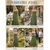image:imageScarlet Darkness Womens Summer Maxi Dress 2026 Boho Sleeveless Ruffle Flowy Milkmaid Sundress with PocketsOlive Green