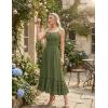 image:imageScarlet Darkness Womens Summer Maxi Dress 2026 Boho Sleeveless Ruffle Flowy Milkmaid Sundress with PocketsOlive Green