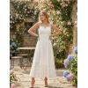 image:imageScarlet Darkness Womens Summer Maxi Dress 2026 Boho Sleeveless Ruffle Flowy Milkmaid Sundress with PocketsWhite