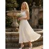 image:imageScarlet Darkness Womens Summer Maxi Dress 2026 Boho Sleeveless Ruffle Flowy Milkmaid Sundress with PocketsWhite