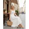 image:imageScarlet Darkness Womens Summer Maxi Dress 2026 Boho Sleeveless Ruffle Flowy Milkmaid Sundress with PocketsWhite