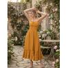 image:imageScarlet Darkness Womens Summer Maxi Dress 2026 Boho Sleeveless Ruffle Flowy Milkmaid Sundress with PocketsYellow
