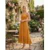 image:imageScarlet Darkness Womens Summer Maxi Dress 2026 Boho Sleeveless Ruffle Flowy Milkmaid Sundress with PocketsYellow