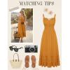 image:imageScarlet Darkness Womens Summer Maxi Dress 2026 Boho Sleeveless Ruffle Flowy Milkmaid Sundress with PocketsYellow
