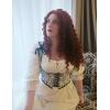 image:imageScarlet Darkness Womens Underbust Corset Top Renaissance Medieval Laceup Boned Fairycore Pirate CorsetsBeige Blue Floral