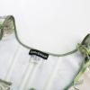 image:imageScarlet Darkness Womens Underbust Corset Top Renaissance Medieval Laceup Boned Fairycore Pirate CorsetsBeige Light Green Floral
