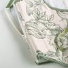 image:imageScarlet Darkness Womens Underbust Corset Top Renaissance Medieval Laceup Boned Fairycore Pirate CorsetsBeige Light Green Floral