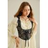 image:imageScarlet Darkness Womens Underbust Corset Top Renaissance Medieval Laceup Boned Fairycore Pirate CorsetsBlack Multi Floral