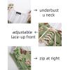 image:imageScarlet Darkness Womens Underbust Corset Top Renaissance Medieval Laceup Boned Fairycore Pirate CorsetsGreen Floral
