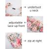 image:imageScarlet Darkness Womens Underbust Corset Top Renaissance Medieval Laceup Boned Fairycore Pirate CorsetsPink Multi Floral