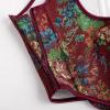 image:imageScarlet Darkness Womens Underbust Corset Top Renaissance Medieval Laceup Boned Fairycore Pirate CorsetsRed Flower Cluster