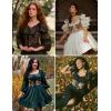 image:imageScarlet Darkness Womens Underbust Corset Top Renaissance Medieval Laceup Boned Fairycore Pirate CorsetsRed Flower Cluster