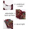 image:imageScarlet Darkness Womens Underbust Corset Top Renaissance Medieval Laceup Boned Fairycore Pirate CorsetsRed Flower Cluster
