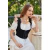 image:imageScarlet Darkness Womens Underbust Corset Top Renaissance Medieval Laceup Boned Fairycore Pirate CorsetsSolid Black