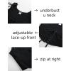 image:imageScarlet Darkness Womens Underbust Corset Top Renaissance Medieval Laceup Boned Fairycore Pirate CorsetsSolid Black