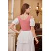 image:imageScarlet Darkness Womens Underbust Corset Top Renaissance Medieval Laceup Boned Fairycore Pirate CorsetsSolid Coral Pink