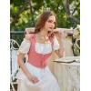 image:imageScarlet Darkness Womens Underbust Corset Top Renaissance Medieval Laceup Boned Fairycore Pirate CorsetsSolid Coral Pink