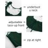image:imageScarlet Darkness Womens Underbust Corset Top Renaissance Medieval Laceup Boned Fairycore Pirate CorsetsSolid Dark Green