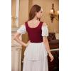 image:imageScarlet Darkness Womens Underbust Corset Top Renaissance Medieval Laceup Boned Fairycore Pirate CorsetsSolid Dark Red