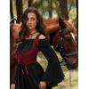 image:imageScarlet Darkness Womens Underbust Corset Top Renaissance Medieval Laceup Boned Fairycore Pirate CorsetsSolid Dark Red