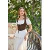 image:imageScarlet Darkness Womens Underbust Corset Top Renaissance Medieval Laceup Boned Fairycore Pirate CorsetsSolid Deep Brown