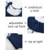 image:imageScarlet Darkness Womens Underbust Corset Top Renaissance Medieval Laceup Boned Fairycore Pirate CorsetsSolid Navy