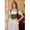 image:imageScarlet Darkness Womens Underbust Corset Top Renaissance Medieval Laceup Boned Fairycore Pirate CorsetsSolid Olive Green