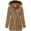image:imageGRACE KARIN Womens Winter Coats Fleece Parkas Anoraks Hooded Military Jacket CoatsCamel