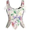 image:imageSCARLET DARKNESS Corset Tops for Women Renaissance Costume Floral Lace Up Boned Bustier with ZipPurple Floral