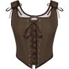 image:imageSCARLET DARKNESS Womens Renaissance Corset Tops Vintage Lace Up Overbust Bustier BodiceDeep Drown