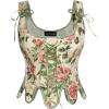 image:imageScarlet Darkness Corset Tops for Women Renaissance Corset Floral Lace Up Bodyshaper BustierApricot Pink Flowers