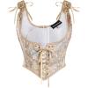 image:imageScarlet Darkness Corset Tops for Women Renaissance Underbust Corset Boned Lace Up CorsetsBeige
