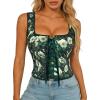 Green White Floral