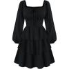 image:imageScarlet Darkness Renaissance Dress for Women Off Shoulder Long Sleeve Medieval Corset DressesBlack