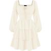 image:imageScarlet Darkness Renaissance Dress for Women Off Shoulder Long Sleeve Medieval Corset DressesOffwhite
