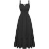 image:imageScarlet Darkness Womens Summer Maxi Dress 2026 Boho Sleeveless Ruffle Flowy Milkmaid Sundress with PocketsBlack