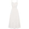 image:imageScarlet Darkness Womens Summer Maxi Dress 2026 Boho Sleeveless Ruffle Flowy Milkmaid Sundress with PocketsWhite