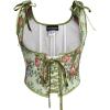 image:imageScarlet Darkness Womens Underbust Corset Top Renaissance Medieval Laceup Boned Fairycore Pirate CorsetsGreen Flower Cluster