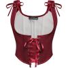 image:imageScarlet Darkness Womens Underbust Corset Top Renaissance Medieval Laceup Boned Fairycore Pirate CorsetsSolid Dark Red
