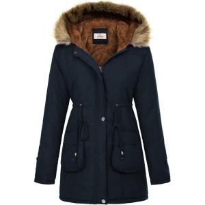 image:imageGRACE KARIN Womens Winter Coats Fleece Parkas Anoraks Hooded Military Jacket CoatsDark Blue