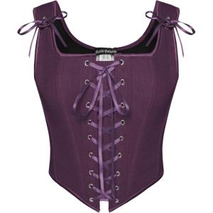 image:imageSCARLET DARKNESS Womens Renaissance Corset Tops Vintage Lace Up Overbust Bustier BodicePurple