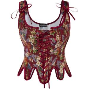 image:imageScarlet Darkness Corset Tops for Women Renaissance Corset Floral Lace Up Bodyshaper BustierRed Floral
