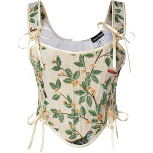 image:imageScarlet Darkness Corset Tops for Women Renaissance Lace Up Floral Bustier Tops Size 616Arbor Sketch