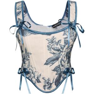 image:imageScarlet Darkness Corset Tops for Women Renaissance Lace Up Floral Bustier Tops Size 616Ultramarine
