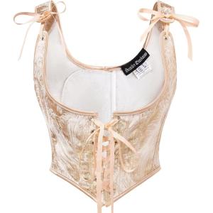 image:imageScarlet Darkness Corset Tops for Women Renaissance Underbust Corset Boned Lace Up CorsetsApricot Gold
