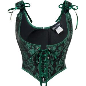 image:imageScarlet Darkness Corset Tops for Women Renaissance Underbust Corset Boned Lace Up CorsetsBlack Green