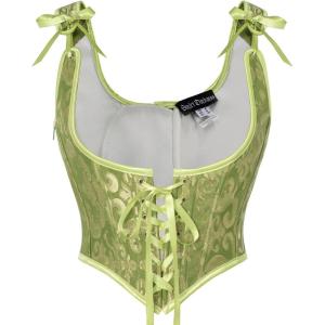 image:imageScarlet Darkness Corset Tops for Women Renaissance Underbust Corset Boned Lace Up CorsetsForest Lattice